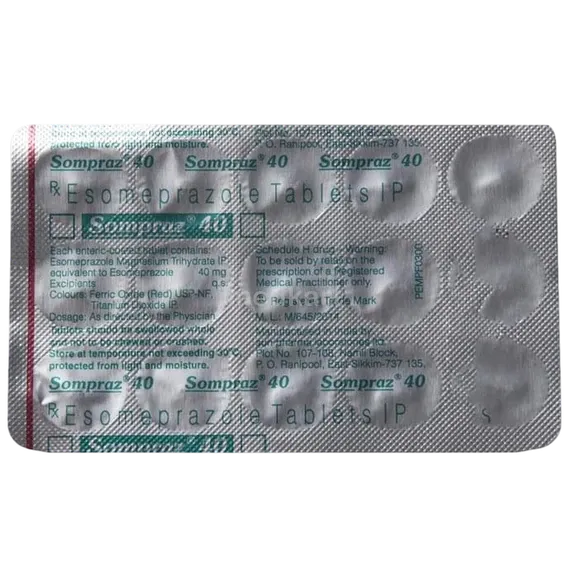 sompraz 40mg tablet 15's